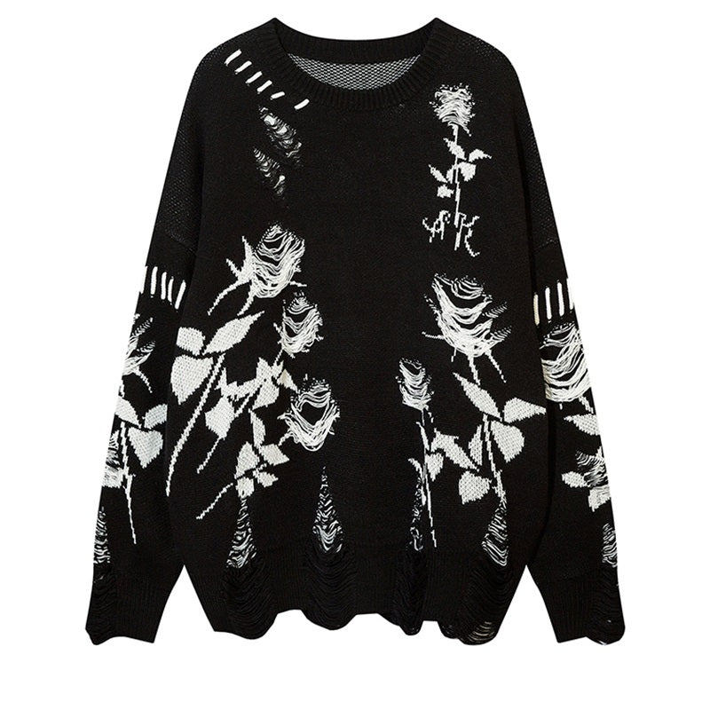 ROSE DAMAGE KNIT MNW137