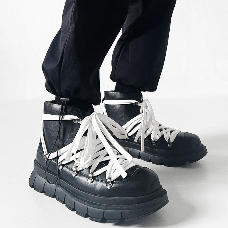 STRING CHUNK SOLE HIGH CUT SHOES MNW107