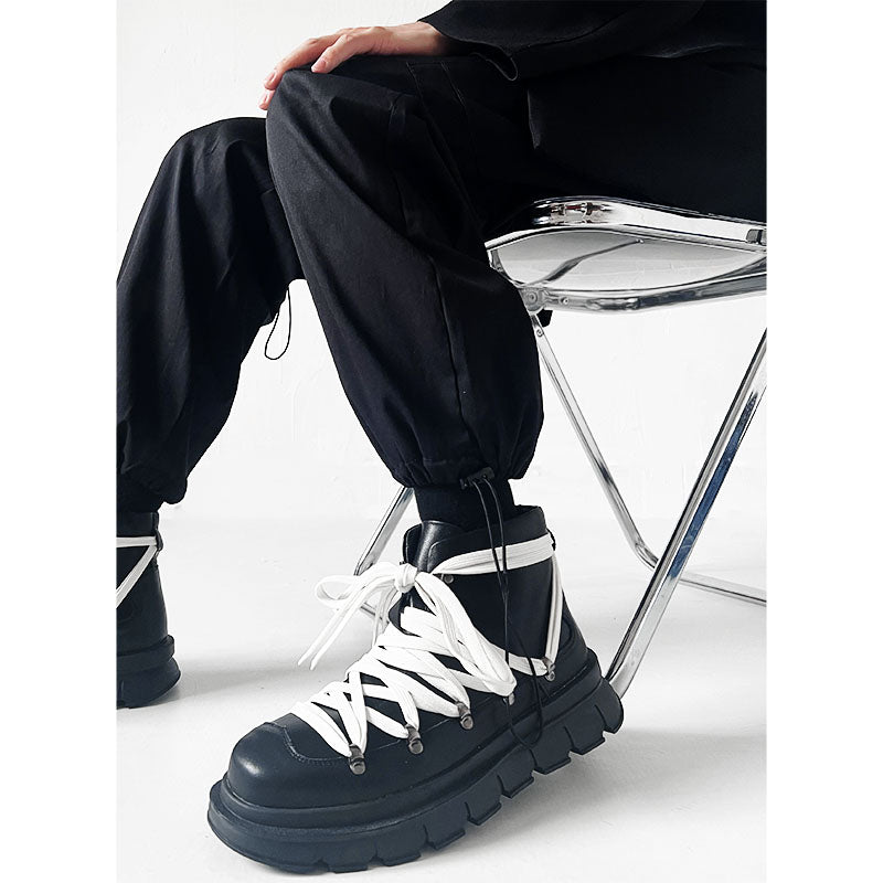 STRING CHUNK SOLE HIGH CUT SHOES MNW107