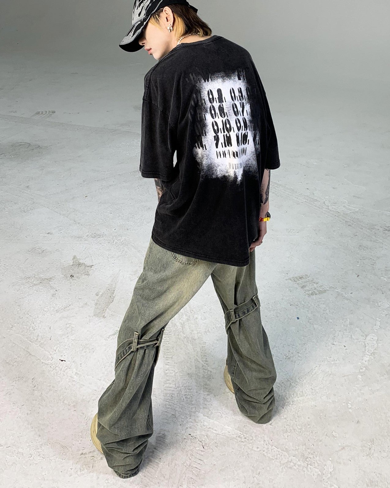 CROSS TAPE DENIM PANTS MNW95