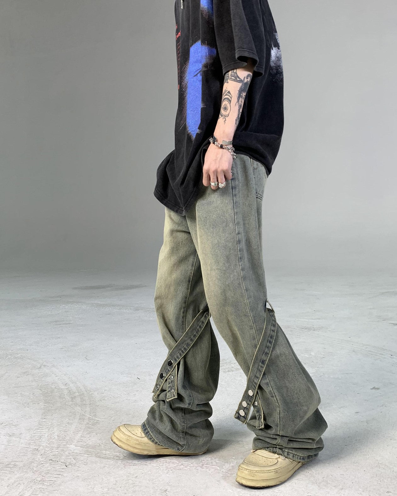 CROSS TAPE DENIM PANTS MNW95