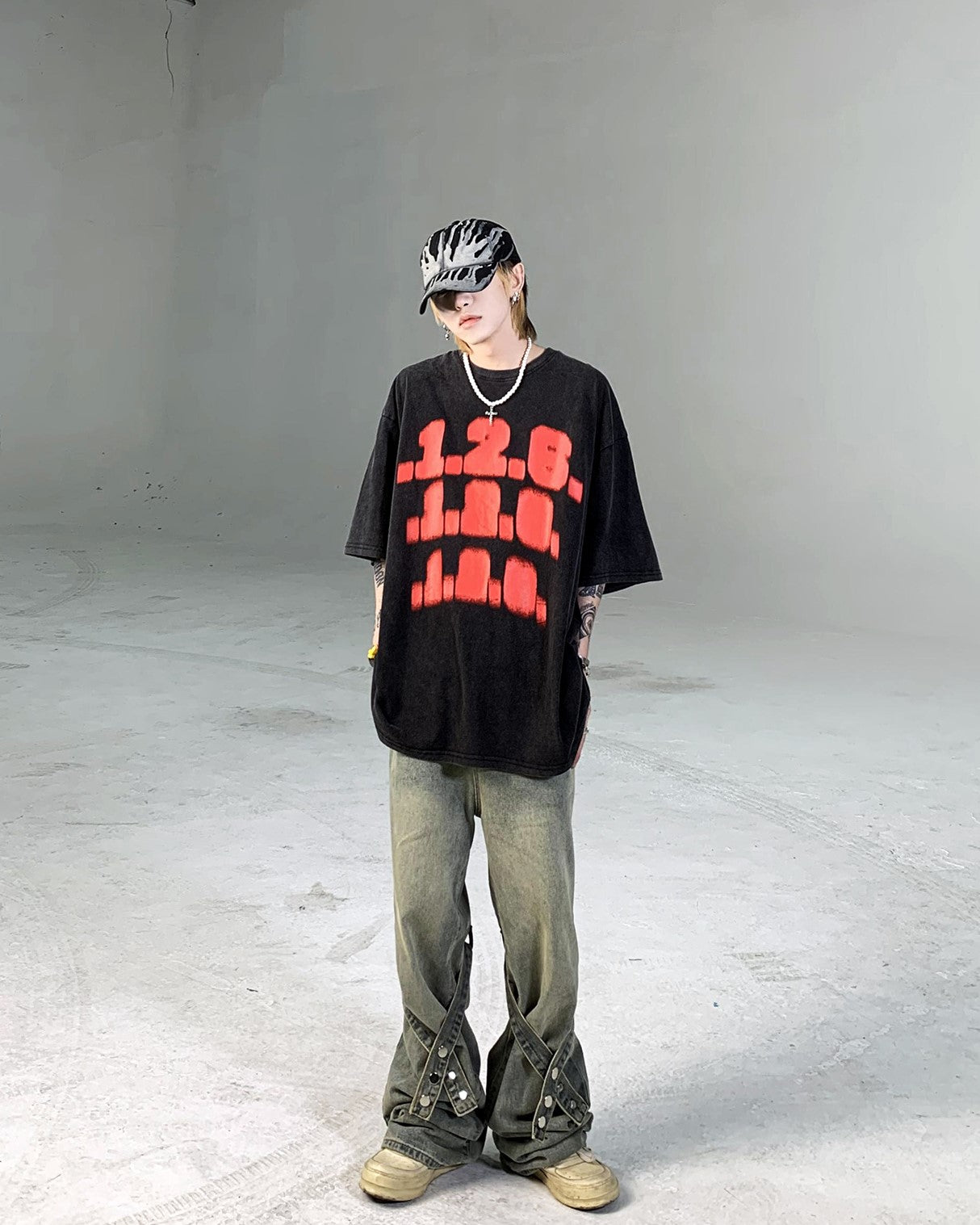 CROSS TAPE DENIM PANTS MNW95