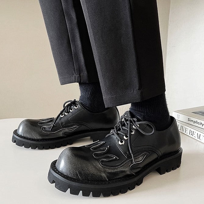 FIRE PATTERN LACE UP SHOES M012