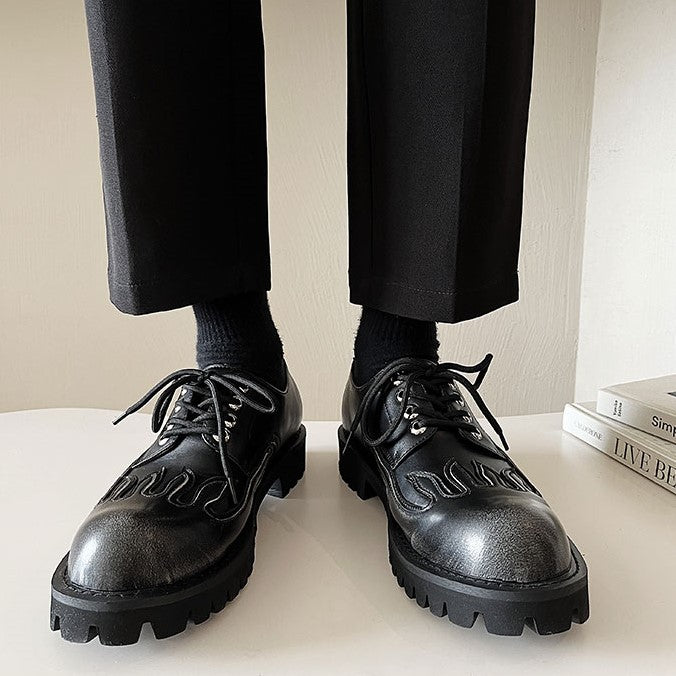 FIRE PATTERN LACE UP SHOES M012
