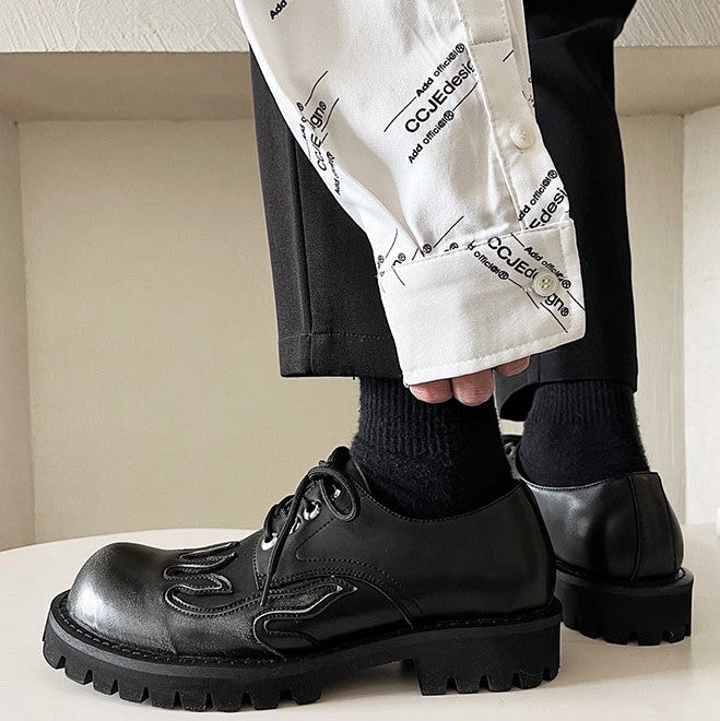 FIRE PATTERN LACE UP SHOES M012