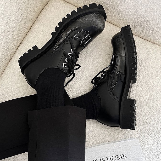 FIRE PATTERN LACE UP SHOES M012