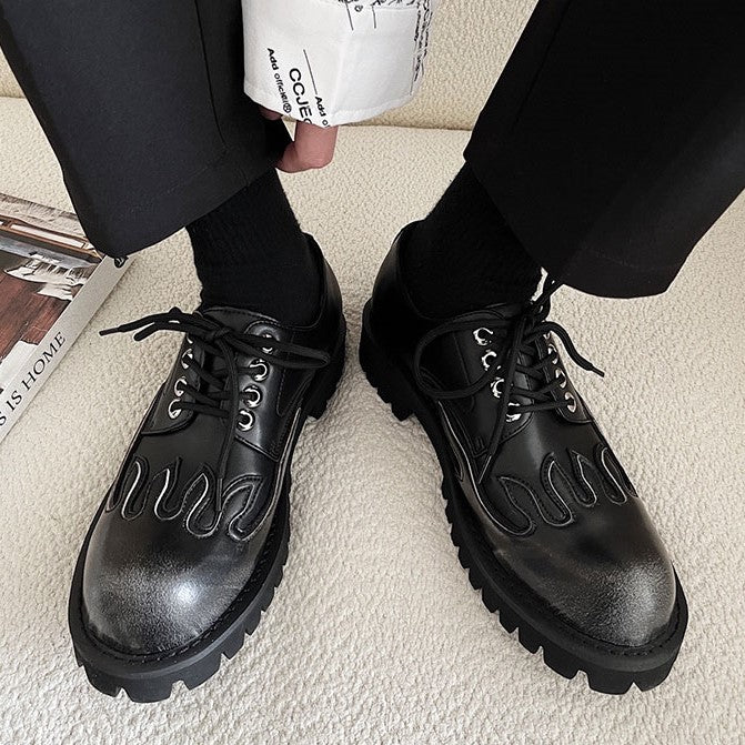 FIRE PATTERN LACE UP SHOES M012