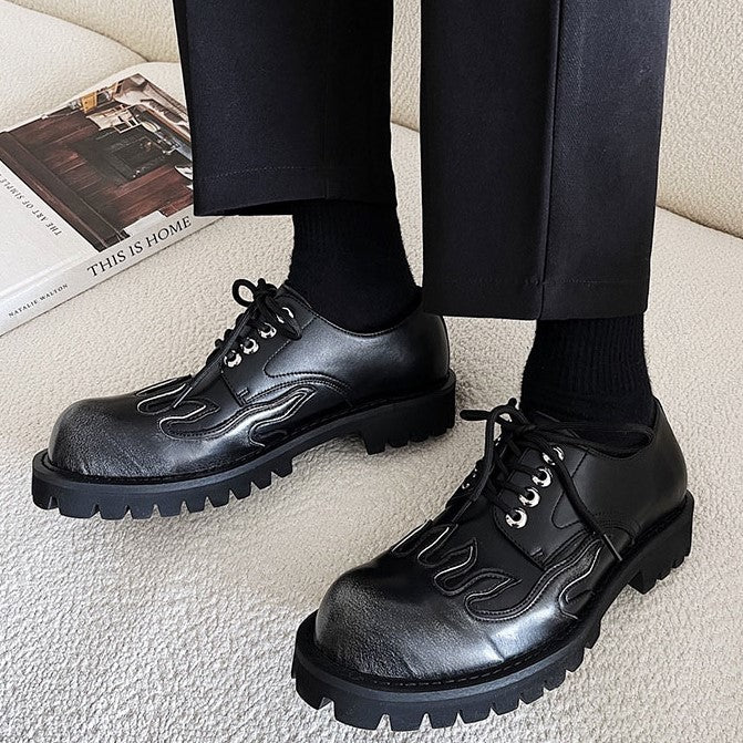 FIRE PATTERN LACE UP SHOES M012