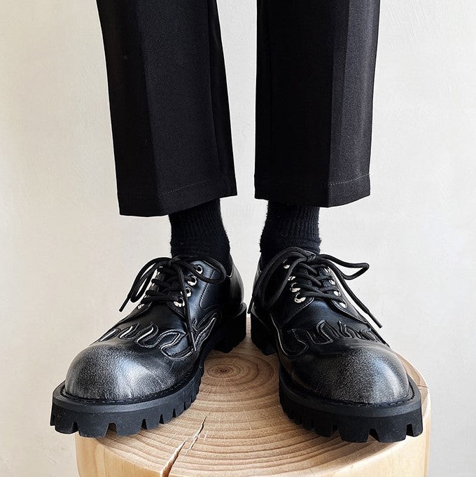 FIRE PATTERN LACE UP SHOES M012