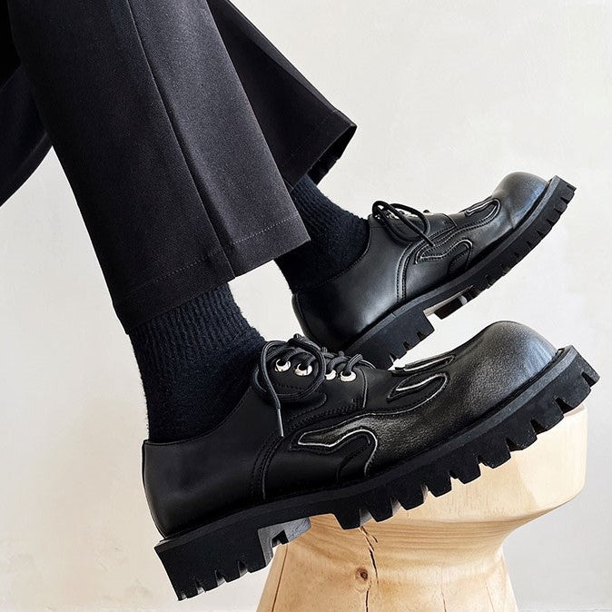FIRE PATTERN LACE UP SHOES M012
