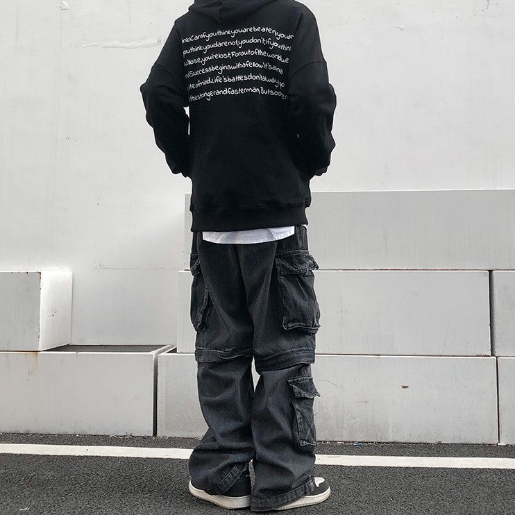 ZIP DENIM CARGO PANTS MNW321
