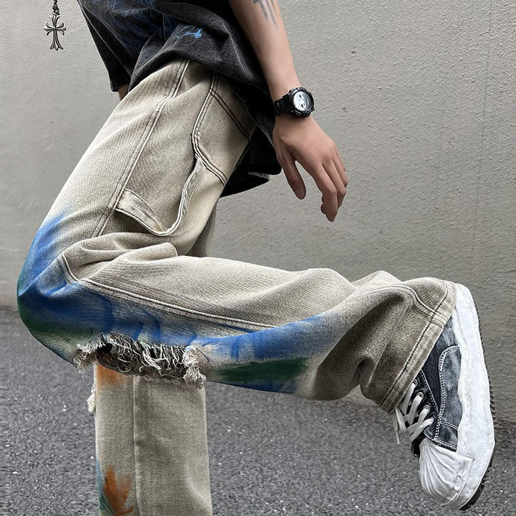 DAMAGE PAINT DENIM PANTS M030