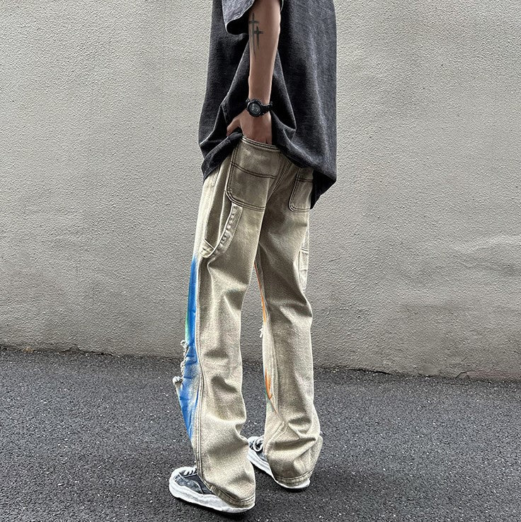 DAMAGE PAINT DENIM PANTS M030