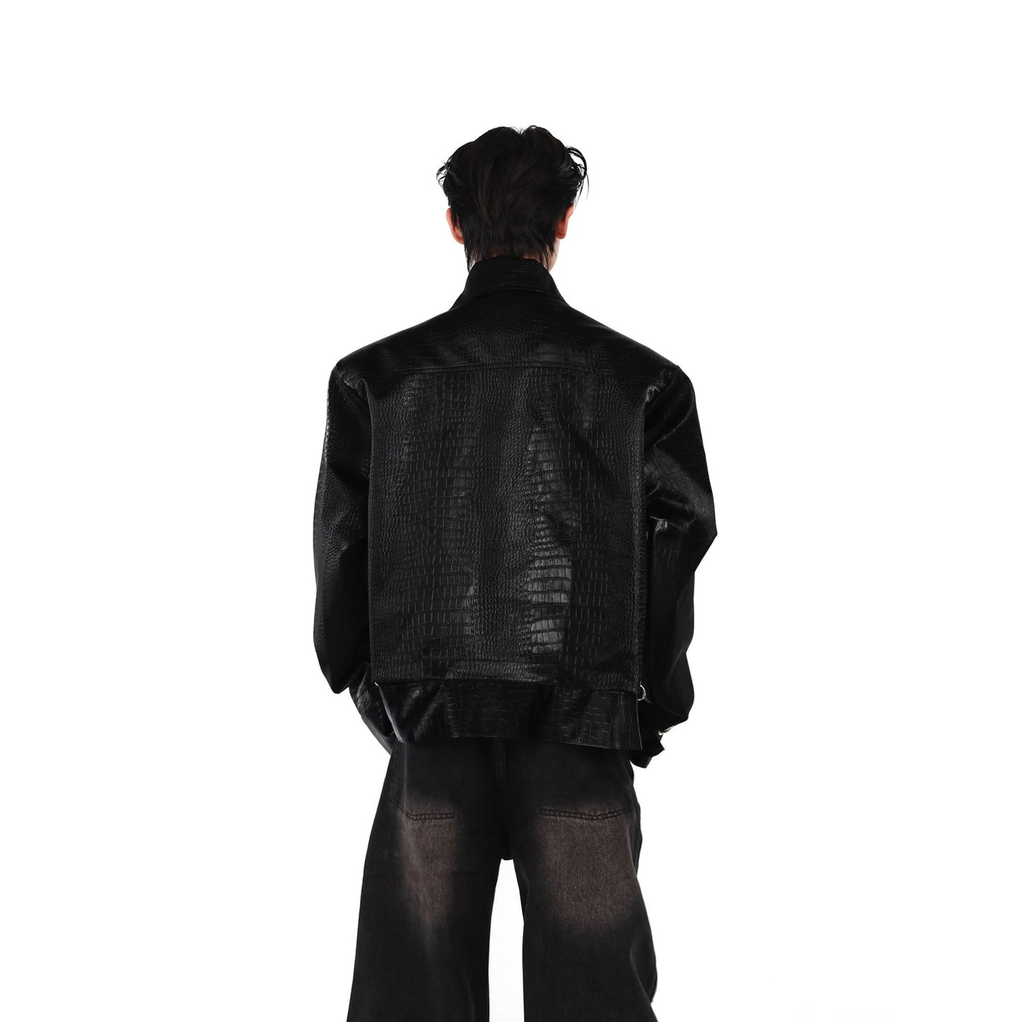 PUNK EMBOSSED LEATHER BLOUSON M006