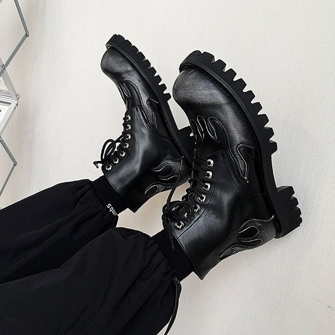 FIRE PATTERN LACE UP SHOES M012
