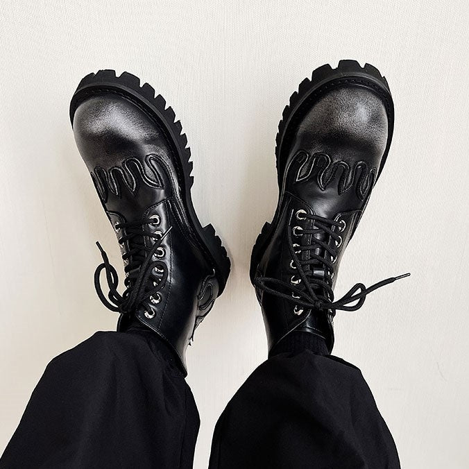 FIRE PATTERN LACE UP SHOES M012
