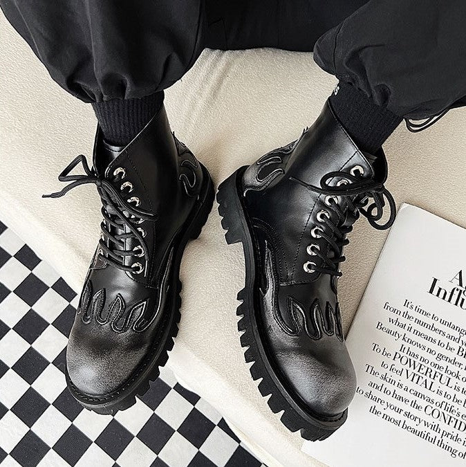 FIRE PATTERN LACE UP SHOES M012