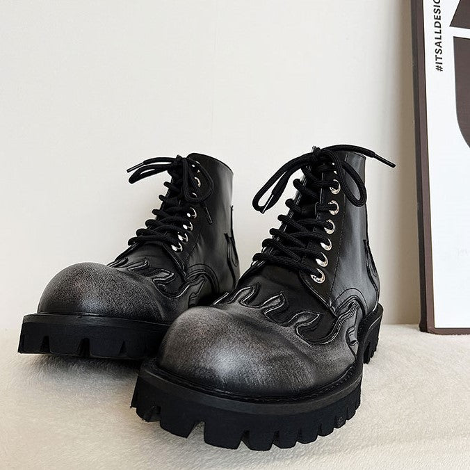 FIRE PATTERN LACE UP SHOES M012