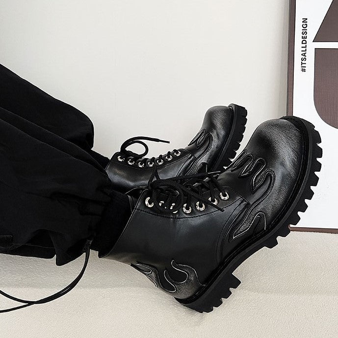 FIRE PATTERN LACE UP SHOES M012