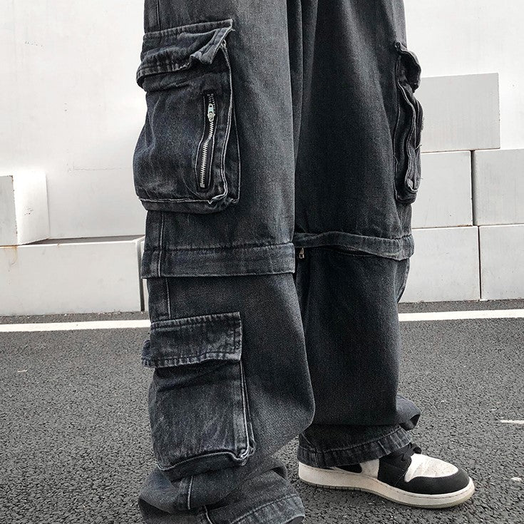 ZIP DENIM CARGO PANTS MNW321