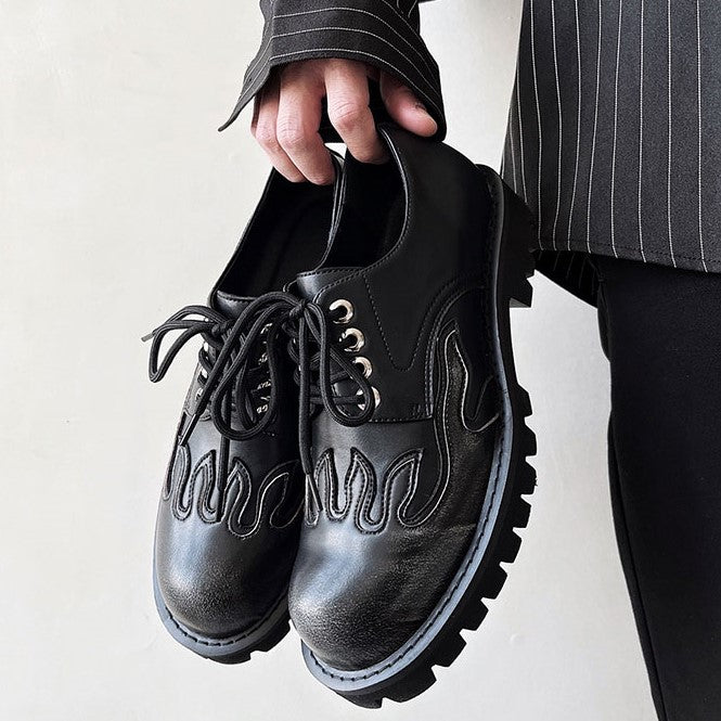 FIRE PATTERN LACE UP SHOES M012