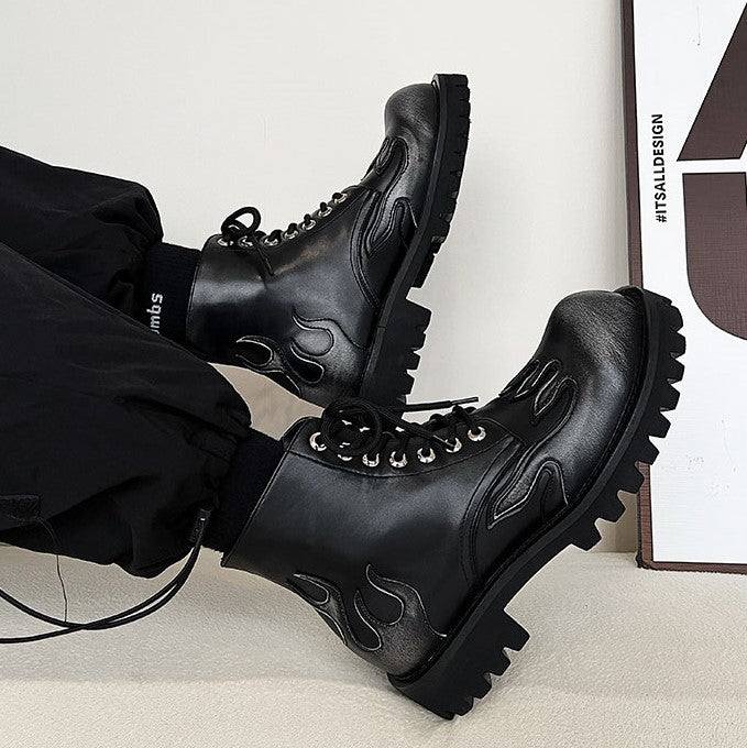 FIRE PATTERN LACE UP SHOES M012
