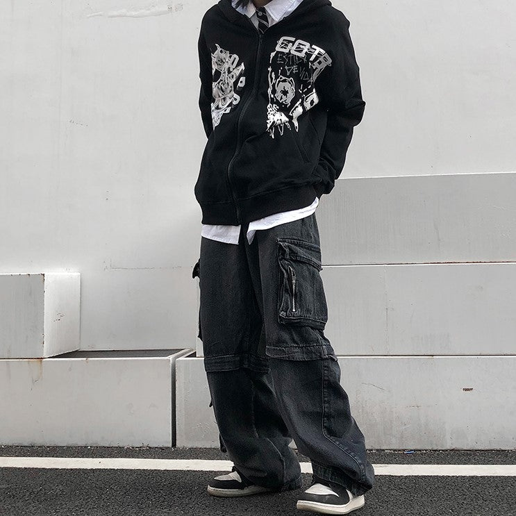 ZIP DENIM CARGO PANTS MNW321