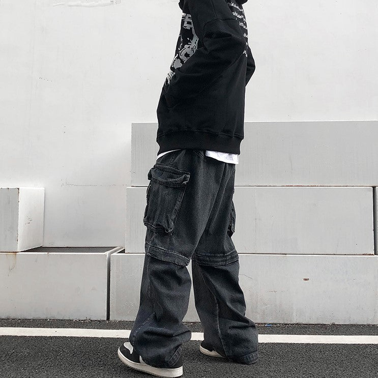 ZIP DENIM CARGO PANTS MNW321