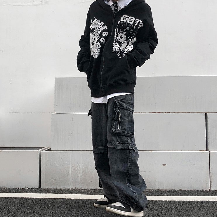 ZIP DENIM CARGO PANTS MNW321