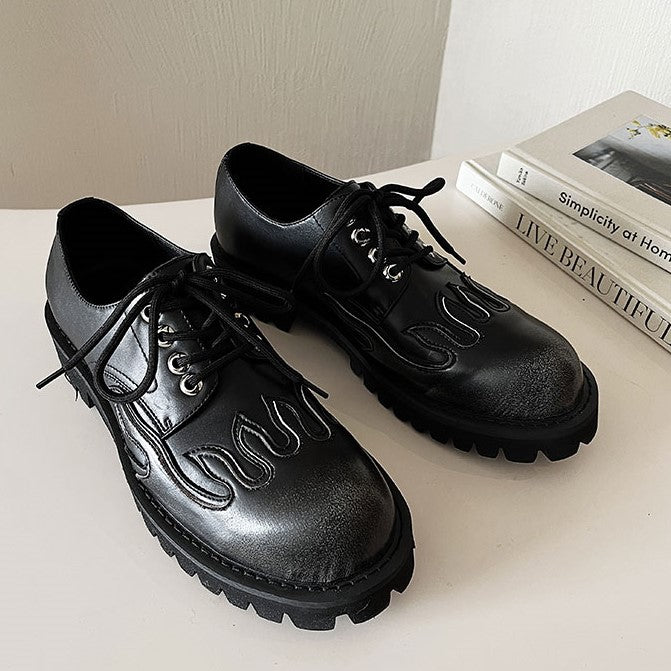 FIRE PATTERN LACE UP SHOES M012