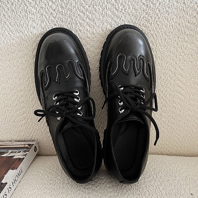 FIRE PATTERN LACE UP SHOES M012