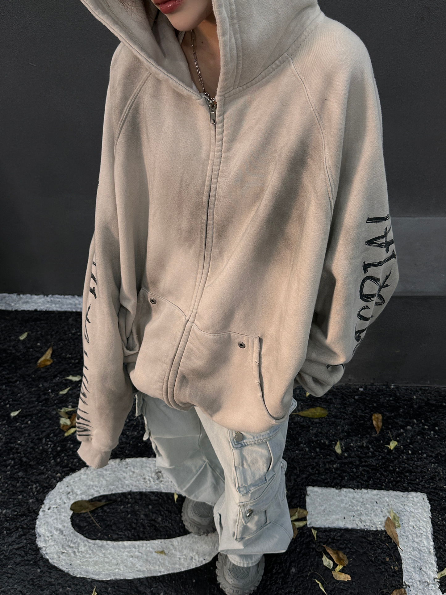 ACID WASH FULL-ZIP HOODIE MNW2112