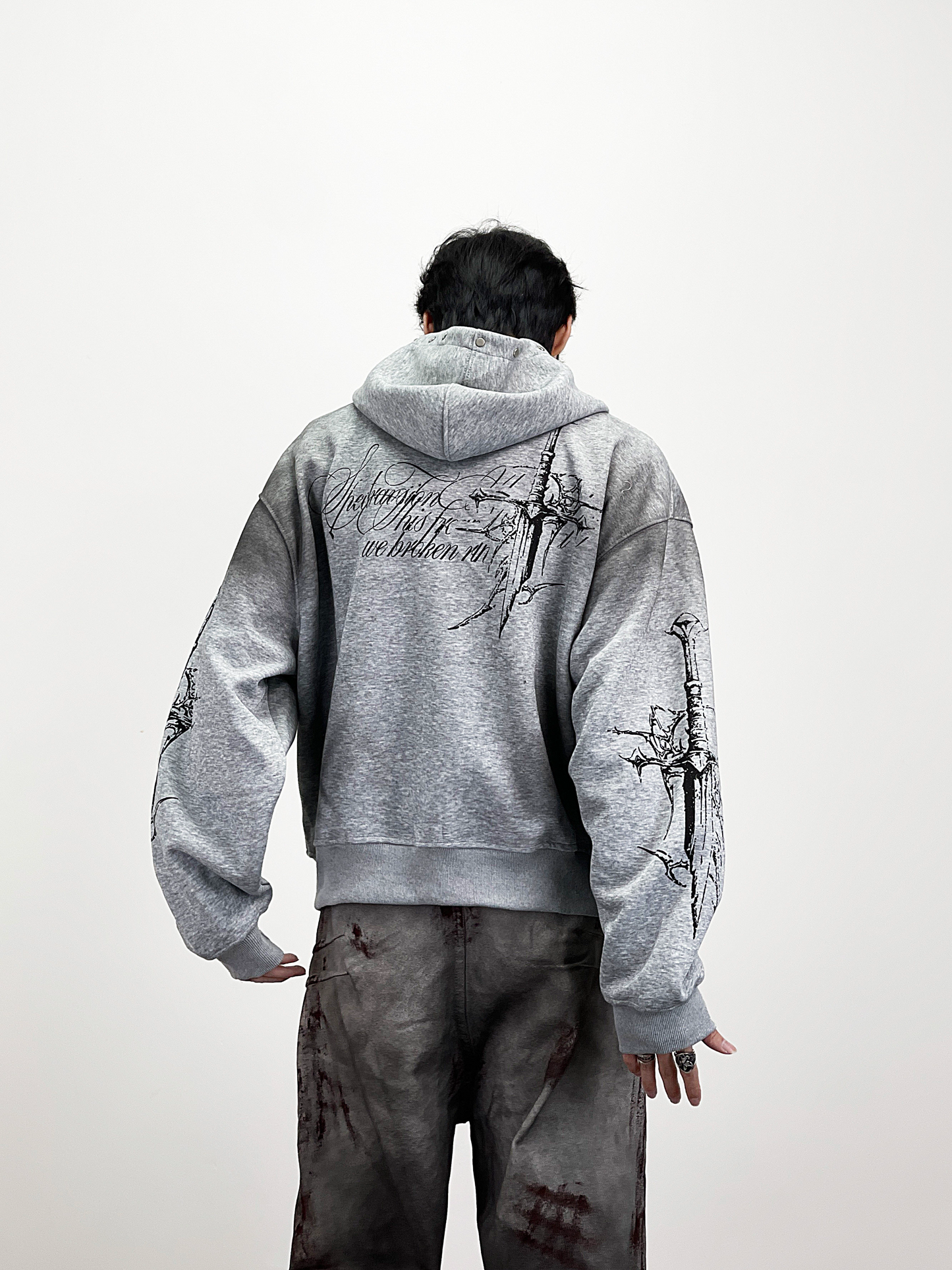PUNK DESIGN FULL-ZIP HOODIE MNW2093