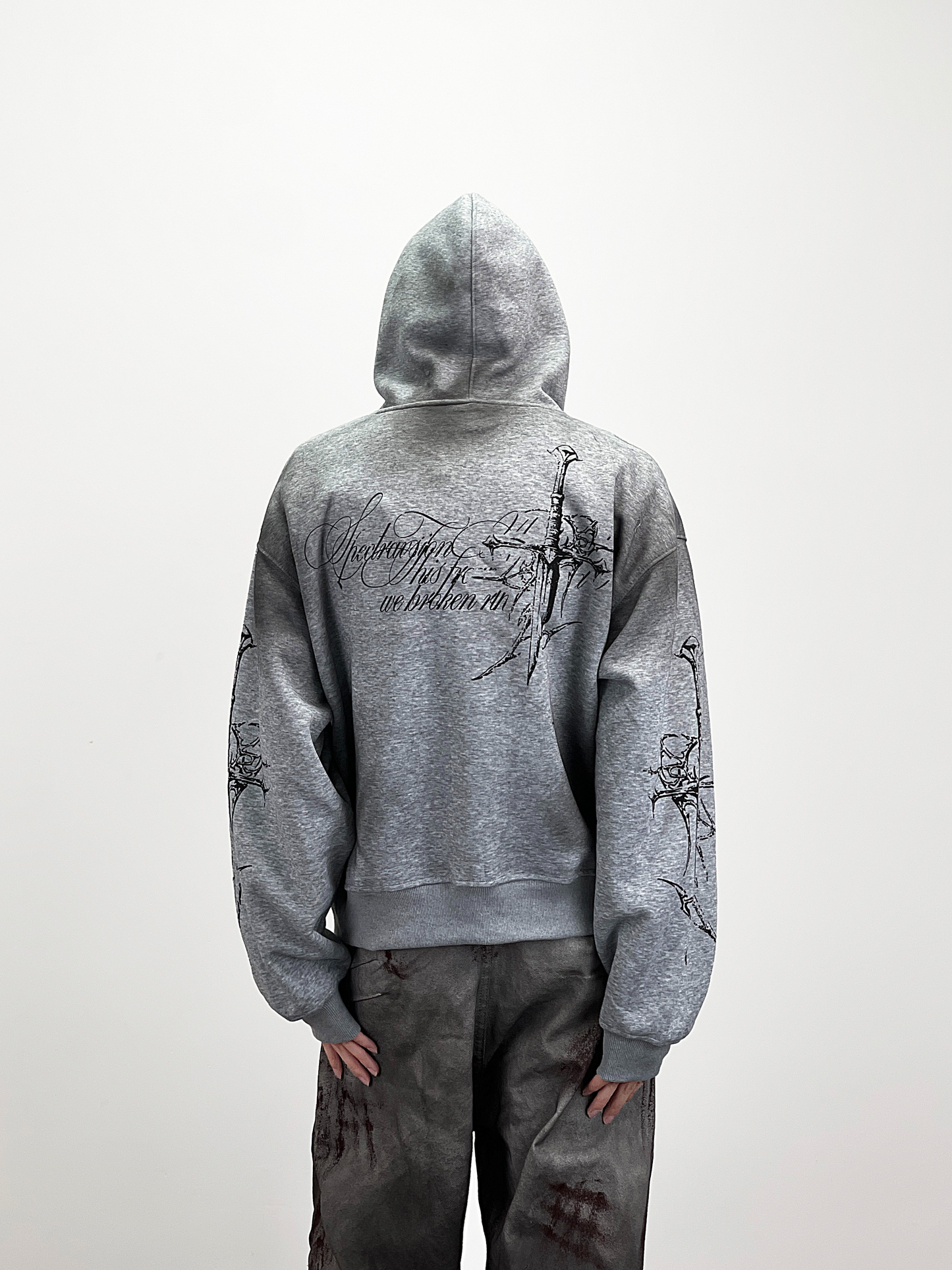 PUNK DESIGN FULL-ZIP HOODIE MNW2093