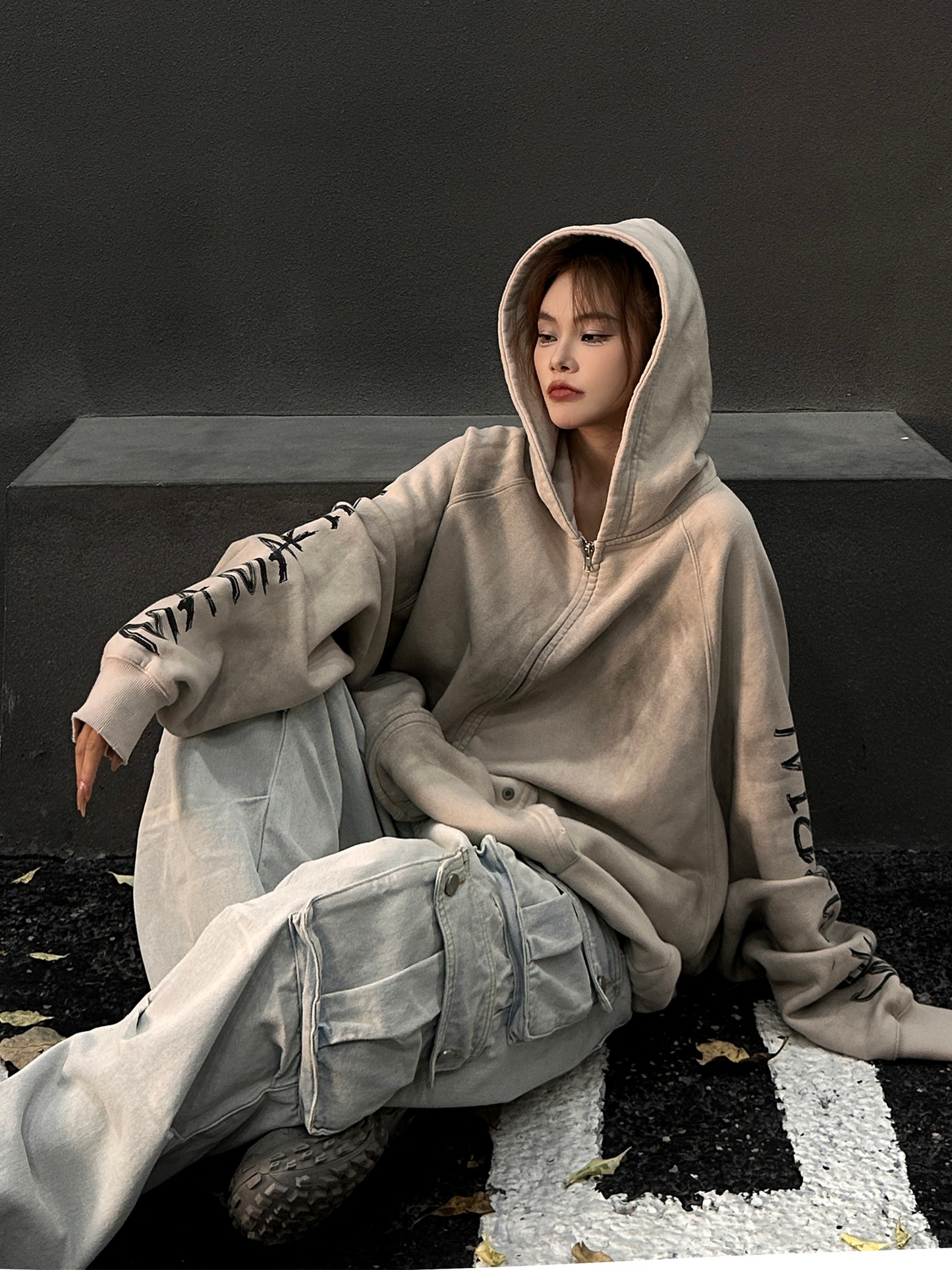 ACID WASH FULL-ZIP HOODIE MNW2112