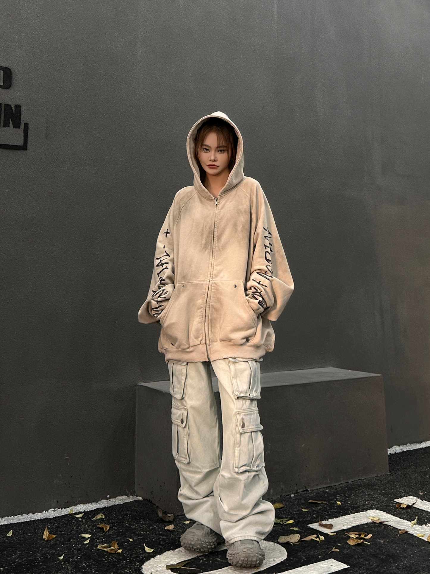 ACID WASH FULL-ZIP HOODIE MNW2112