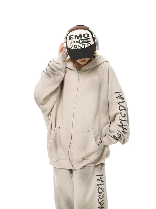 ACID WASH FULL-ZIP HOODIE MNW2112