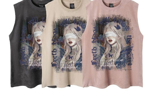 MOODY GRAPHIC OVERSIZED TANK TEE MNW2111
