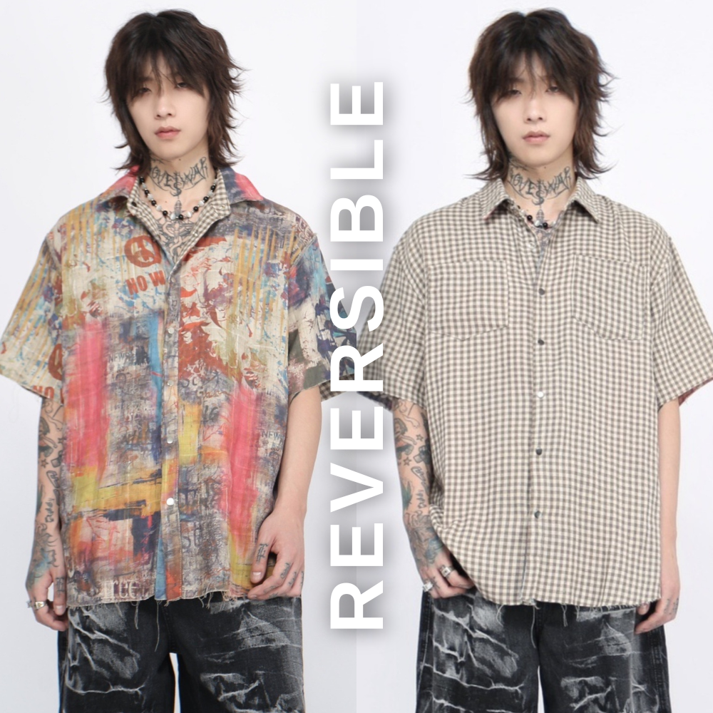 REVERSIBLE GRAFFITI SHORT SLEEVE SHIRT MNW1868 – MONONOW