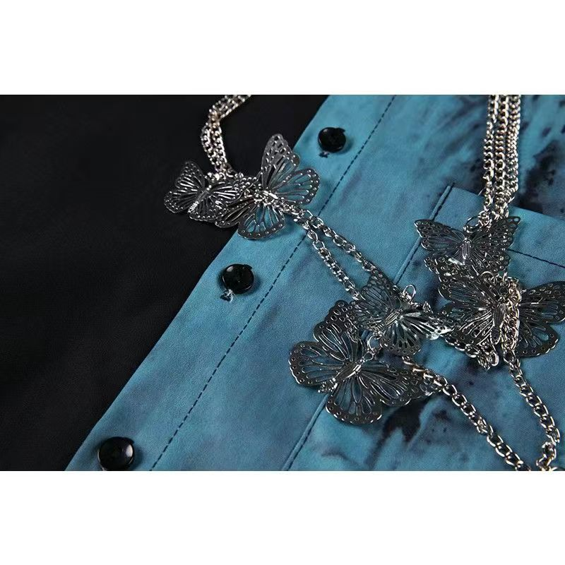 BUTTERFLY CHAIN NECKLACE SET SHIRT MNW2106