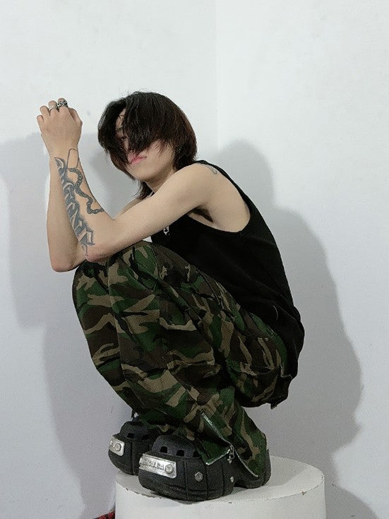 CAMOUFLAGE HEM ZIP PANTS MNW1598