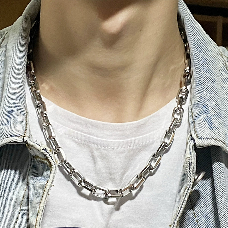 SILVER NECK THICK CHAIN MNW1968