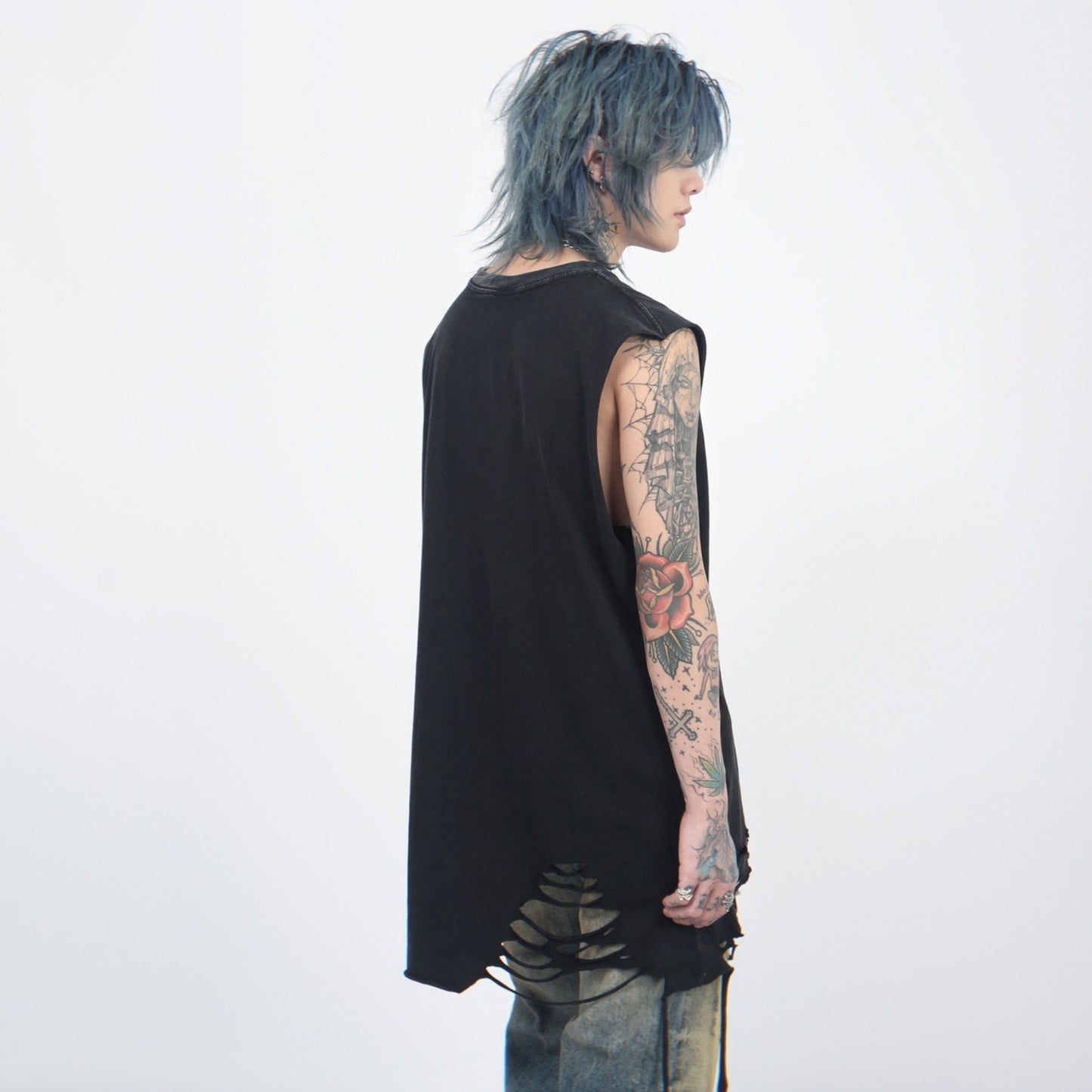 HARD DAMAGE SLEEVELESS SHIRT MNW1777