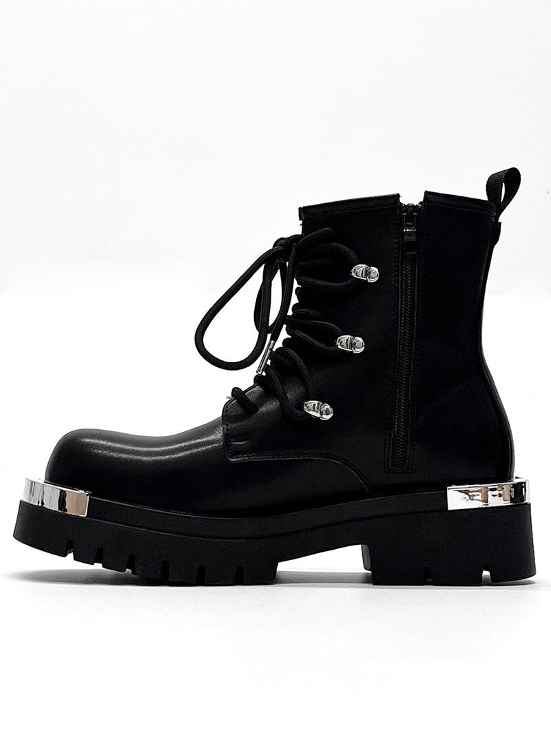 Studded lace up outlet boots