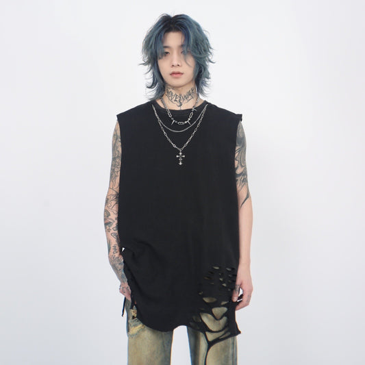 HARD DAMAGE SLEEVELESS SHIRT MNW1777