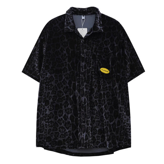 LEOPARD PRINT SHORT-SLEEVED LOOSE SHIRT MNW2102
