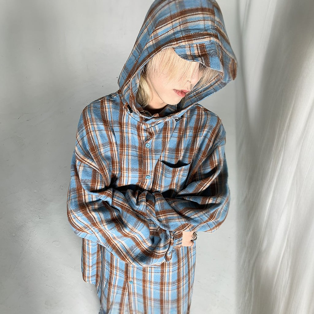 HOOD CHECK SHIRT MNW928