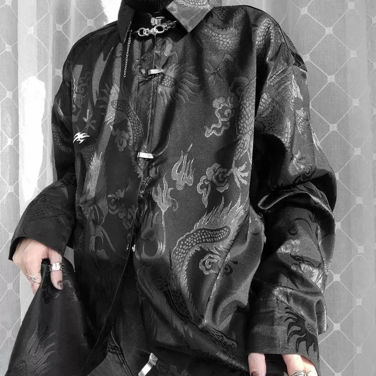 METAL BUCKLE LOOSE SHIRT MNW2099