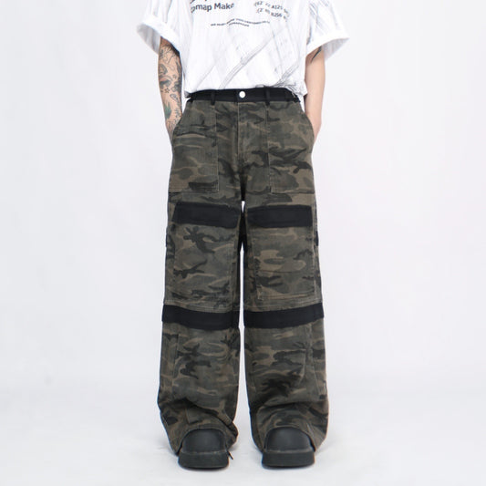 DIFFERENT MATERIAL CAMO PANTS MNW1861