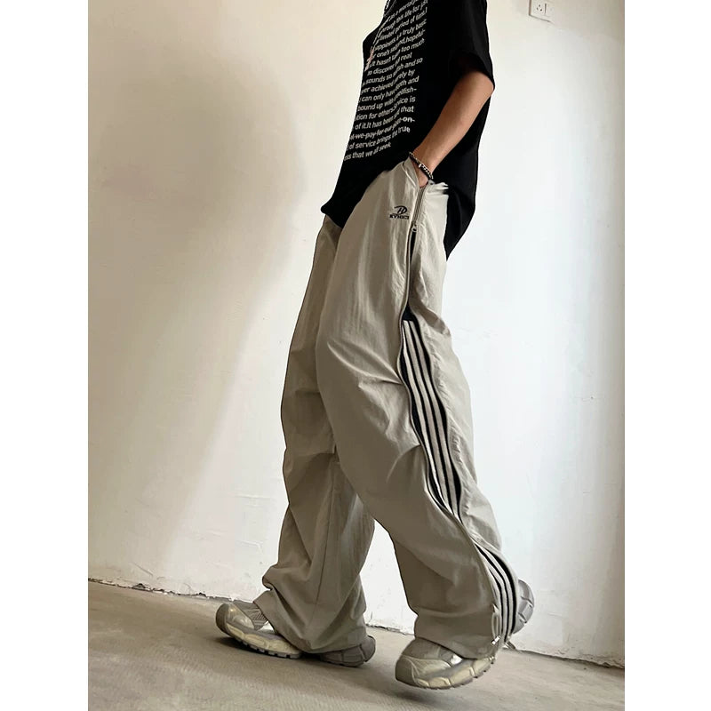 NYLON BASE ZIP LINE DESIGN PANTS MNW2096